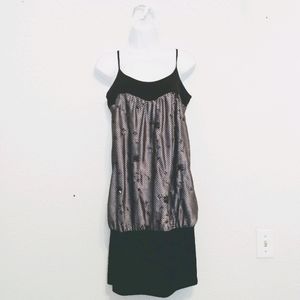 THX Black Silver Sequin Spaghetti Strap Dress sz L